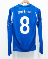 Italy 2010 Gattuso Player Issue Long Sleeve Home Kit (L)