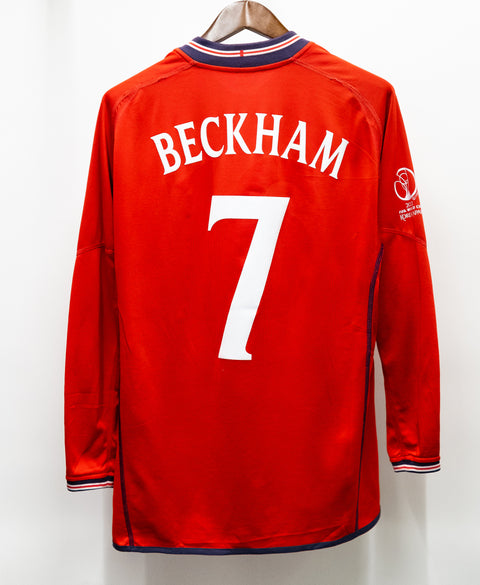 England 2002 Beckham Long Sleeve Away Kit (L)