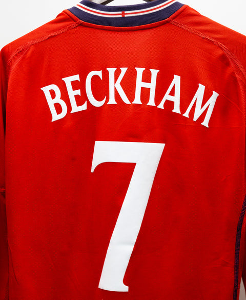 England 2002 Beckham Long Sleeve Away Kit (L)