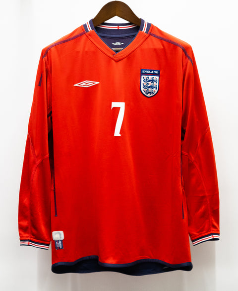 England 2002 Beckham Long Sleeve Away Kit (L)