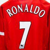 Manchester United 2004-06 Ronaldo Long Sleeve Home Kit (M)