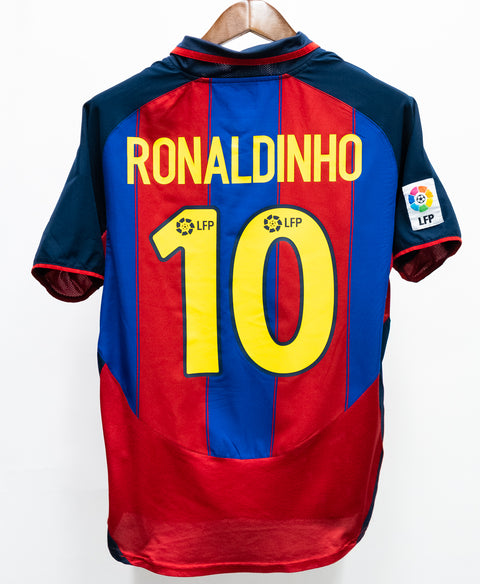 Barcelona 2003-04 Ronaldinho Home Kit (S)