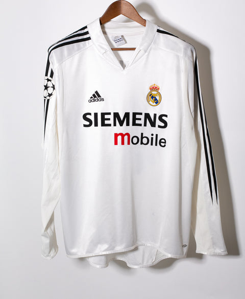 Real Madrid 2004-05 Beckham Long Sleeve Home Kit (L)