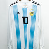 Argentina 2018 Messi Long Sleeve Home Kit (M)