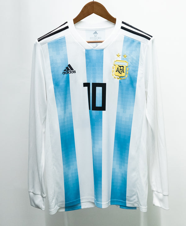 Argentina 2018 Messi Long Sleeve Home Kit (M)