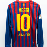 Barcelona 2011-12 Messi Long Sleeve Home Kit (M)