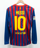 Barcelona 2011-12 Messi Long Sleeve Home Kit (M)