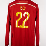 Spain 2014 Isco Long Sleeve Player Issue Home Kit (M)