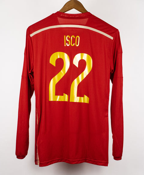 Spain 2014 Isco Long Sleeve Player Issue Home Kit (M)