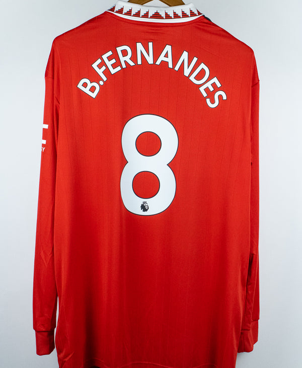 Manchester United 2022-23 B. Fernandes Long Sleeve Home Kit W/ Tags (XL)