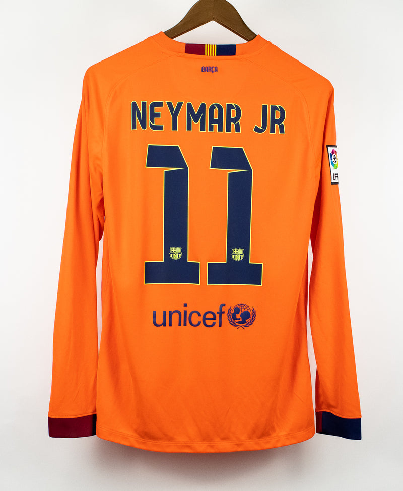 Barcelona 2014-15 Neymar Jr Long Sleeve Away Kit (M)