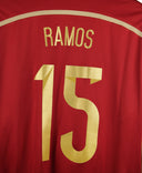 Spain 2014 Ramos Long Sleeve Home Kit (XL)
