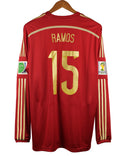 Spain 2014 Ramos Long Sleeve Home Kit (XL)