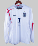 England 2006-07 Beckham Long Sleeve Home Kit (L)