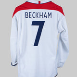 England 2004-05 Beckham Long Sleeve Home Kit (L)