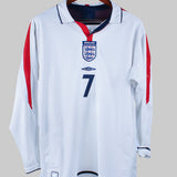 England 2004-05 Beckham Long Sleeve Home Kit (L)