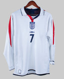 England 2004-05 Beckham Long Sleeve Home Kit (L)
