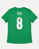 Back of Germany 2012-13 away kit with Mesut Ozil name and number, vintage football shirt, size M, flat lay