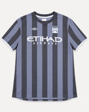 Front of Manchester City 2012-13 third kit, Umbro shirt, Sergio "Kun" Aguero vintage football shirt, size L, flat lay