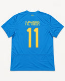 Back of Brazil 2011-12 away kit with Neymar Jr. name and number, vintage football shirt, size 2XL, flat lay