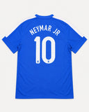 Back of Brazil 2013-14 away kit with Neymar Jr. name and number, vintage football shirt, size XL, flat lay