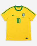 Front of Brazil 2010-11 home kit, yellow Nike shirt with green trim, Ricardo Kaka vintage football shirt, size XL, flat lay