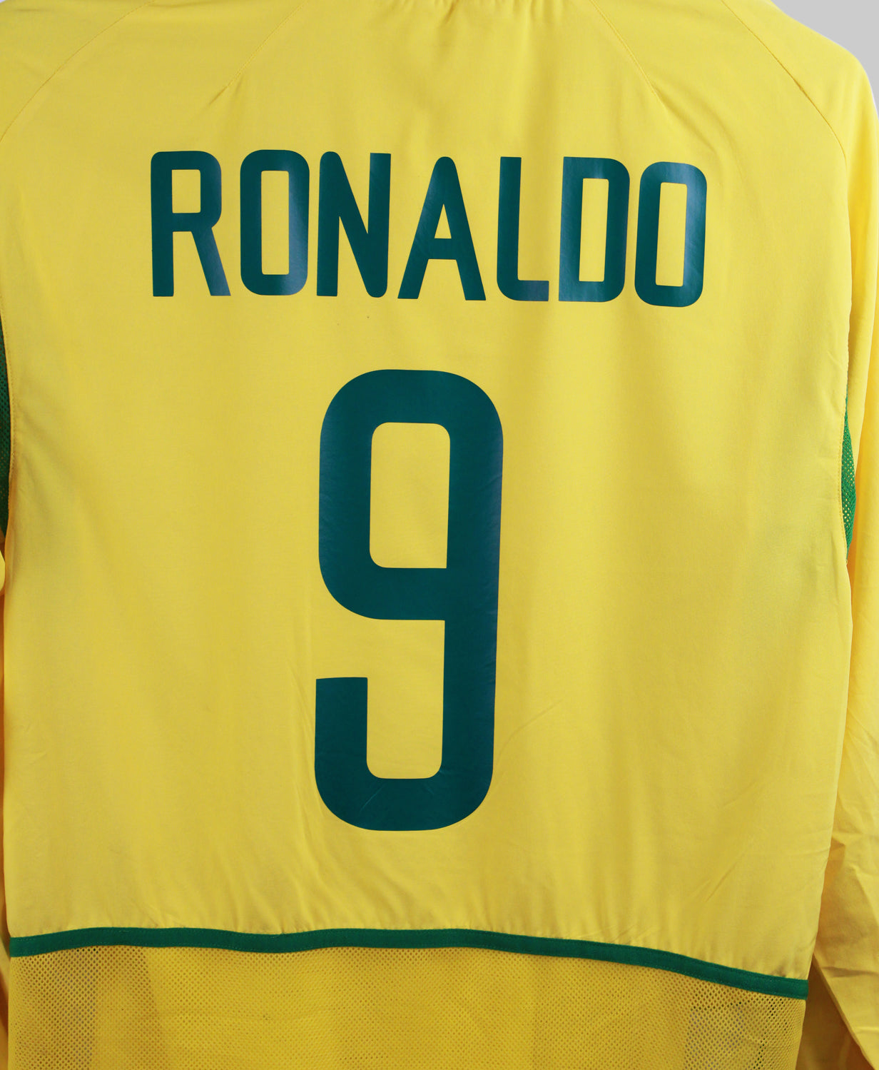 Brazil 2002-03 Ronaldo Long Sleeve Home Kit  (M)