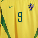 Brazil 2002-03 Ronaldo Long Sleeve Home Kit  (M)