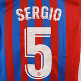 Barcelona 2021-22 Sergio Home Kit   (YM)