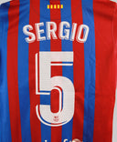Barcelona 2021-22 Sergio Home Kit   (YM)