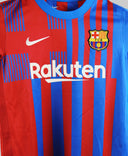 Barcelona 2021-22 Sergio Home Kit   (YM)