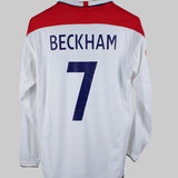 England 2003-04 Beckham Long Sleeve Home Kit (M)