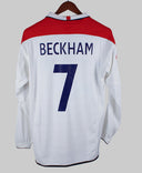 England 2003-04 Beckham Long Sleeve Home Kit (M)