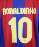 Barcelona 2007-08 Ronaldinho Home Kit (2XL)