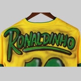 Airbrushed Brazil 2012-13 Ronaldinho Home Kit (M)