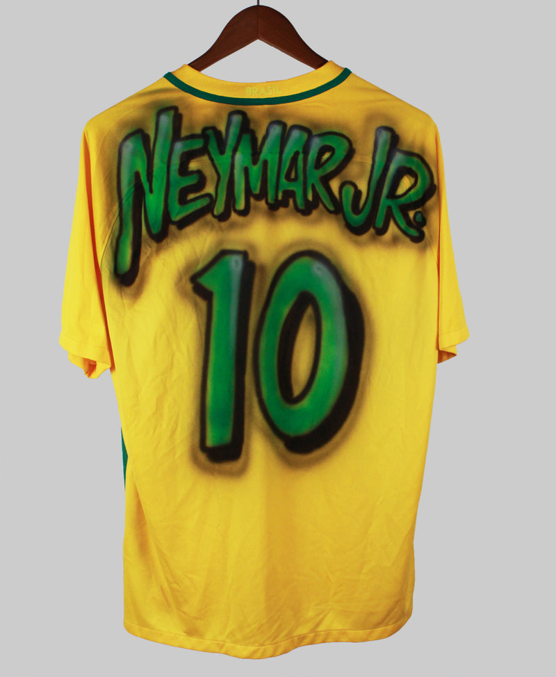 Airbrushed Brazil 2016-17 Neymar Home Kit (XL)