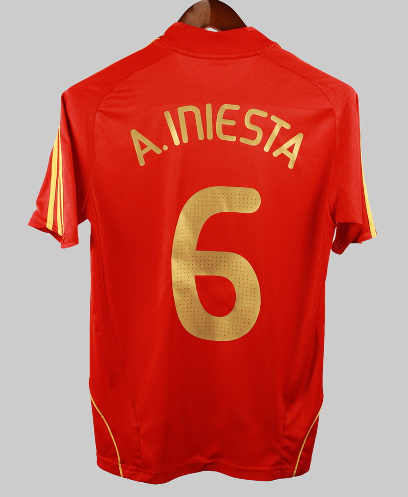 Spain 2008 A. Iniesta Home Kit (YL)