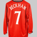 England 2002 Beckham Reversible Long Sleeve Away Kit (L)