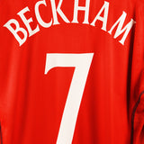 England 2002 Beckham Reversible Long Sleeve Away Kit (L)