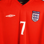 England 2002 Beckham Reversible Long Sleeve Away Kit (L)