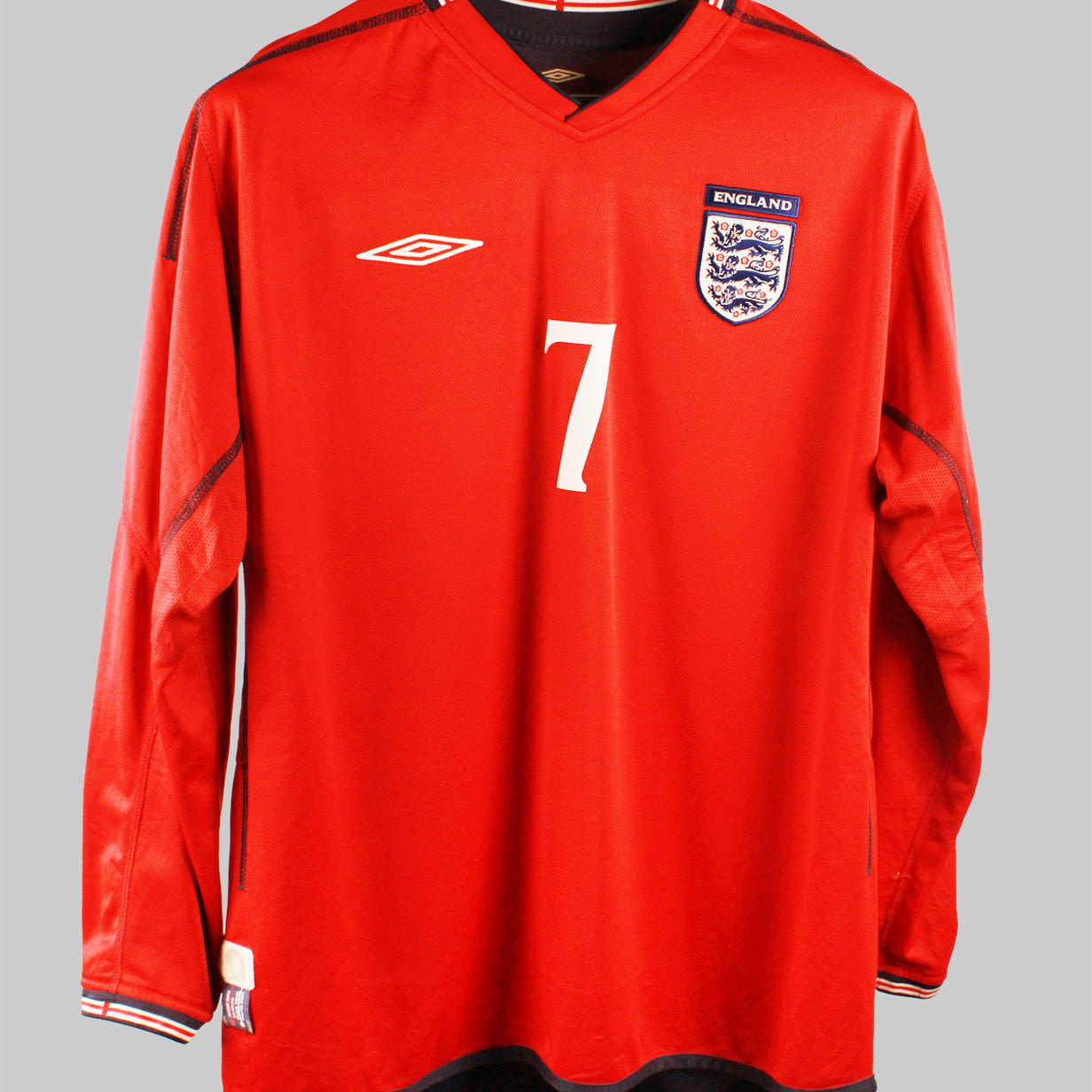 England 2002 Beckham Reversible Long Sleeve Away Kit (L)