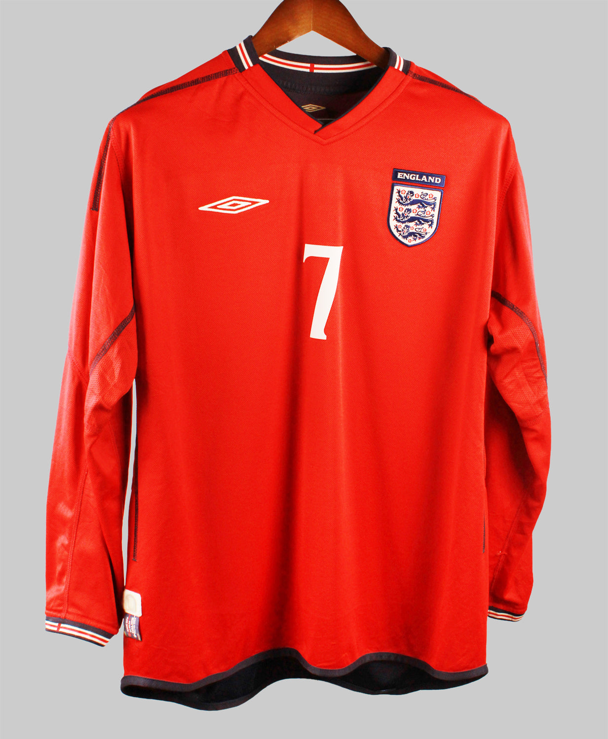 England 2002 Beckham Reversible Long Sleeve Away Kit (L)