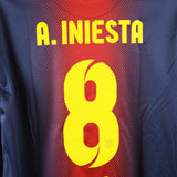Barcelona 2012-13 Iniesta Home Long Sleeve Kit (L)