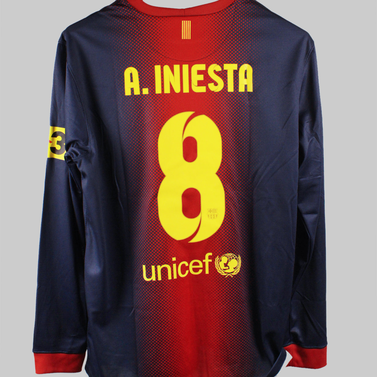 Barcelona 2012-13 Iniesta Home Long Sleeve Kit (L)