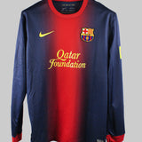 Barcelona 2012-13 Iniesta Home Long Sleeve Kit (L)