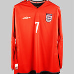 England 2002 Beckham Long Sleeve Away Kit (XL)