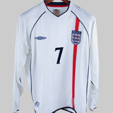 England 2001-02 Beckham Long Sleeve Home Kit (M)