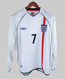 England 2001-02 Beckham Long Sleeve Home Kit (M)