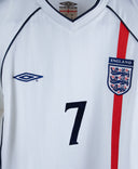 England 2001-02 Beckham Long Sleeve Home Kit (M)