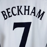 England 2001-02 Beckham Long Sleeve Home Kit (M)